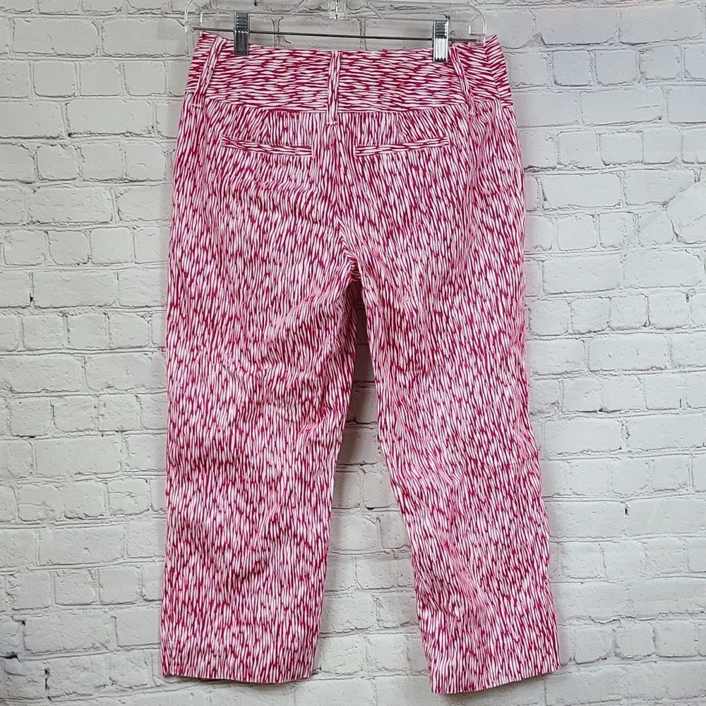 Madison Pink Zebra Print Capri Pants Size 4 Stretch Cropped Ankle Pants Resort - Picture 8 of 11